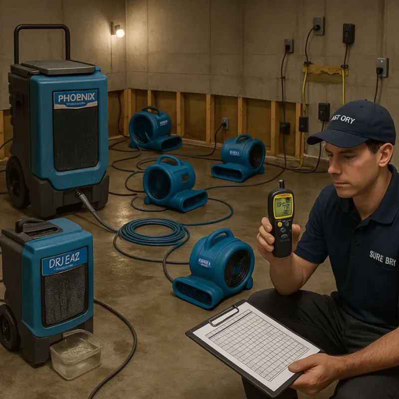 Structural Drying and Dehumidification process in Bonneauville, PA